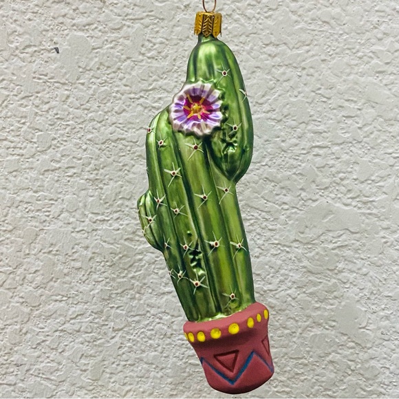 Vintage Handblown Mercury Glass Potted Cactus Christmas Tree Ornament Germany - Picture 9 of 13